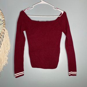 Hollister Square Neck Cropped Sweater Size M